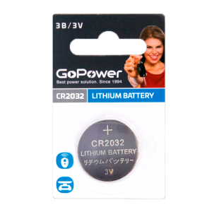 Батарейка GoPower CR2032 BL1 Lithium 3V