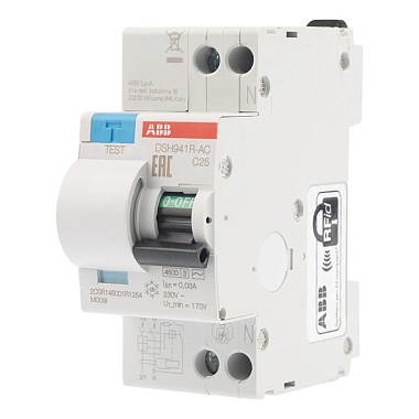 Автоматический выключатель дифференциального тока 2P 25А 30mA 4,5кА 230В (АВДТ) DSH941R AC-C25/0,03 ABB