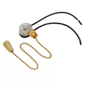 Выключатель для настенного светильника c проводом и деревянным наконечником «Gold», индивидуальная упаковка, 1шт. REXANT